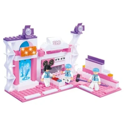 Конструктор пластмассовый Sluban «Розовая мечта: Гастрольный тур» (дискотека на колёсах, автомобиль,