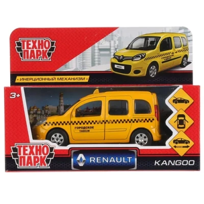 ТМ Технопарк. Машина металл «RENAULT KANGOO ТАКСИ» 12см, открыв. двери, инерц. 