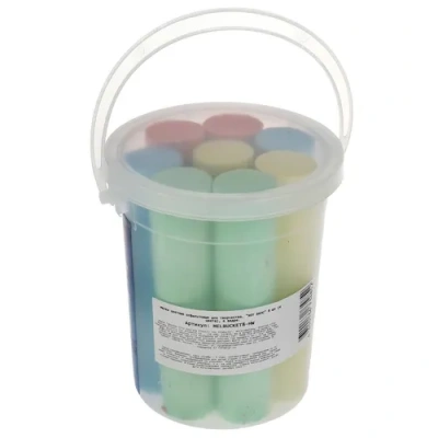 Мелки цветные асфальтовые для творчества, ХОТ ВИЛС 8 шт (4 цв), в ведре Mult