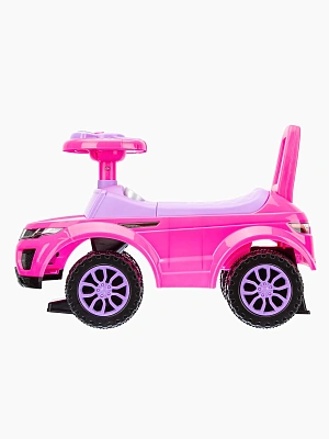 Толокар "Elefantino" цвет розовый, музыкальный руль, удобная ручка, пласт. колеса
