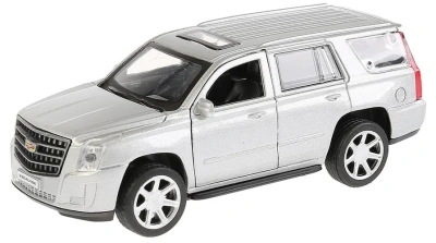 Машина металл «CADILLAC ESCALADE» 12см, открыв. двери, инерц, серебристый Технопарк