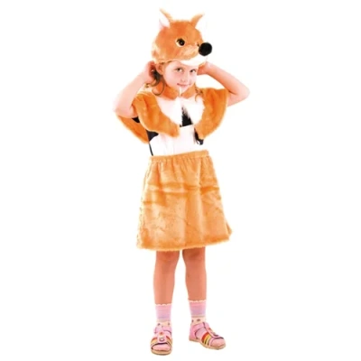 Карнавальный костюм «Лисичка сестричка» (маска, перелина, юбка)(премьер-мех) р.30-32