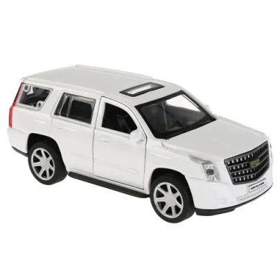 Машина металл «CADILLAC ESCALADE» 12см, открыв. двери, инерц., белый в кор. Технопарк