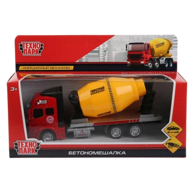 ТМ Технопарк. Машина металл «БЕТОНОМЕШАЛКА»,длина 19см, инерц, подв. элем.