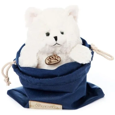 Толстый кот белый 16 см  Lapkin