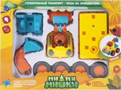 Транспортный набор свет, звук МИ-МИ-МИШКИ Кеша Экскаватор