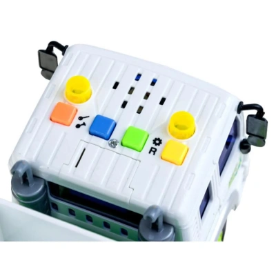 Машинка 1:16 «Мусоровоз с контейнером», пластмассовая инерционная, со звуковыми и световым эффектом