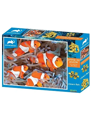 Пазл Super 3D «Рыбы-клоуны», 500 детал., 6+ Размер собранного пазла 61х46см.