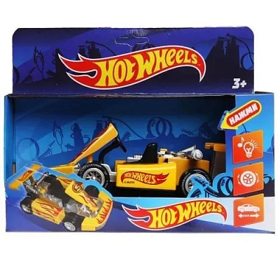 Машина металл свет-звук hot wheels СПОРТКАР, 15 см, инерц, кор. Технопарк 