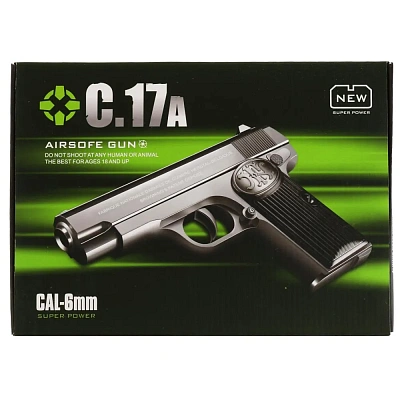 Пистолет металл., съемный магазин C-17A в кор.