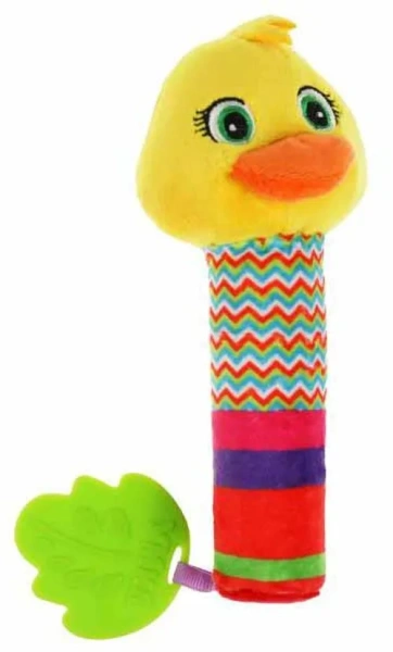 Текстильная игрушка погремушка пищалка утка с прорез. Умка