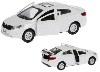 Машина металл «KIA RIO» 12см, открыв. двери, инерц, белый в кор. Технопарк