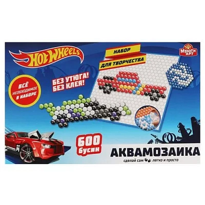 Набор д/детского тв-ва ХОТ ВИЛС аквамозаика 600 бусин МУЛЬТИ АРТ