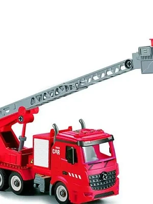 Пожарная машина-конструктор, фрикционная, свет, звук, вода, 1:12 Funky toys FT61114