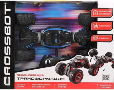 Машина р/у Трансформация, 4WD, переворот, режим высокой и низкой посадки, син.