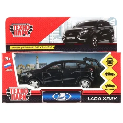 Машина металл LADA XRAY, 12см, открыв. двери, инерц, черный 9818 в кор. Технопарк