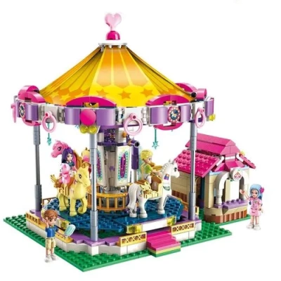 Конструктор QMAN «Розовый мир: Карусель в парке» (646 дет.)