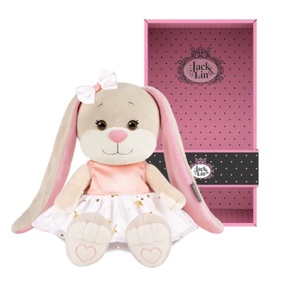 Мягкая Игрушка Jack&Lin, Зайка Лин в Платье со Звёздочками, 20 см,