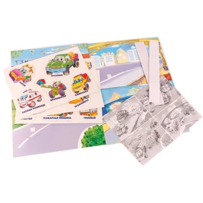 УМКА Развивающая игра с липучками «Машинки»