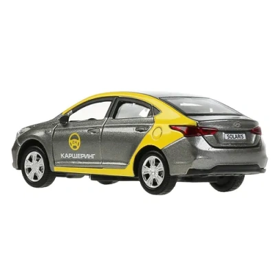 Машина металл HYUNDAI SOLARIS КАРШЕРИНГ 12 см, двери, багаж, инерц, в кор. Технопарк