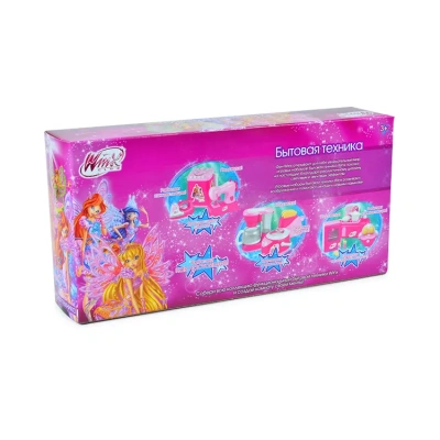 Игровой набор бытовой техники Winx (функц., печь 13 см, холодильник, яйцеварка, свет, посуда, продук