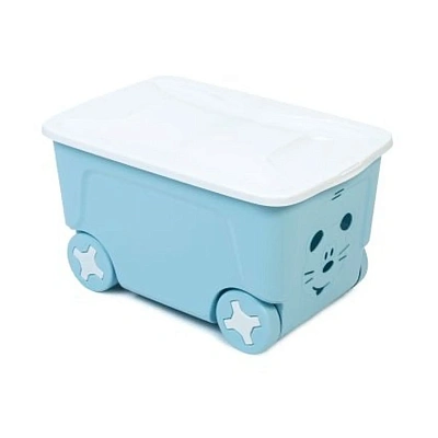 Детский ящик на колесах Lalababy Play with Me 50 л голубой пастельный