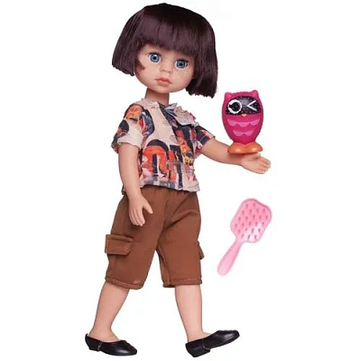 Кукла "Ardana Baby" шатенка с короткими волосами, 37,5 см, с совенком, в коробке