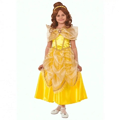 Карнавальный костюм для девочки "Принцесса Белль" (Платье, перчатки) р.116-60