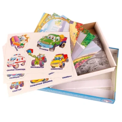 УМКА Развивающая игра с липучками «Машинки»