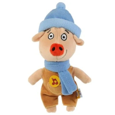 Игрушка мягкая Оранжевая корова Коля в зим. од, 17см, озвуч, в пак МУЛЬТИ-ПУЛЬТИ 