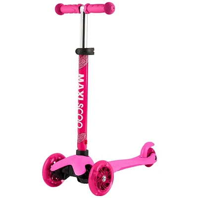 Maxiscoo Самокат с лыжами 3-х колесный, Серия "Baby" Розовый