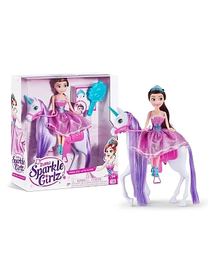 Игровой набор Zuru Sparkle Girlz Кукла принцесса с лошадью c рогом