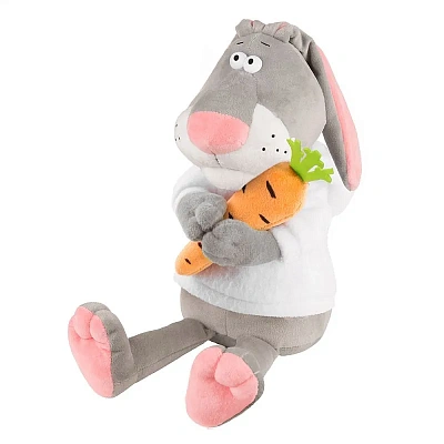 Мягкая Игрушка Maxitoys Luxury, Кролик Семёныч в Худи с Морковкой, 30 см