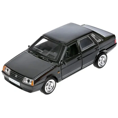 Машина металл LADA-21099 "СПУТНИК" 12 см, двери, багаж, инерц, черный, кор