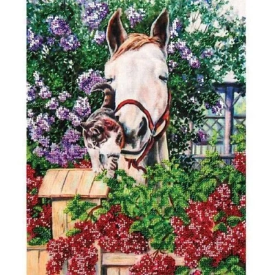 Набор для вышивания бисером Нежная привязанность 24х30 см