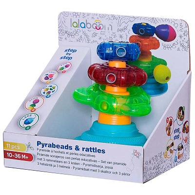 Игрушка развивающая "Lalaboom", пирамида с аксессуарами, 11 предметов