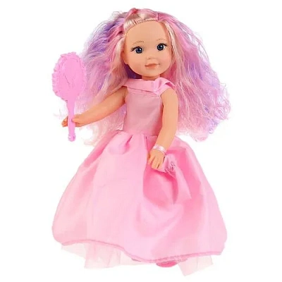 Кукла озвуч Абвгдйка песня Катерина 38см, в платье, с цвет. волосами, акс,
