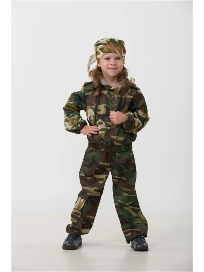Карнавальный костюм «Спецназ» (куртка с капюшоном,брюки,бандана) р.32