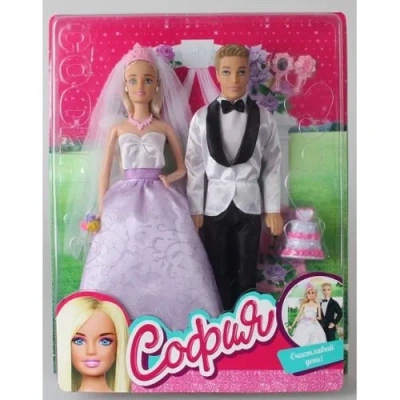 Набор из 2-х кукол 29см София и Алекс, свадьба, с аксесс. на блистере (русс. уп) Карапуз