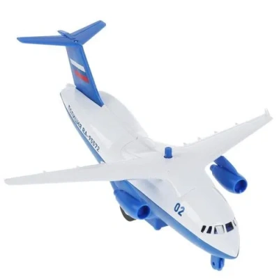 Модель металл свет-звук САМОЛЕТ ПОЛИЦЕЙСКИЙ 20 см, люк, подвиж дет, 