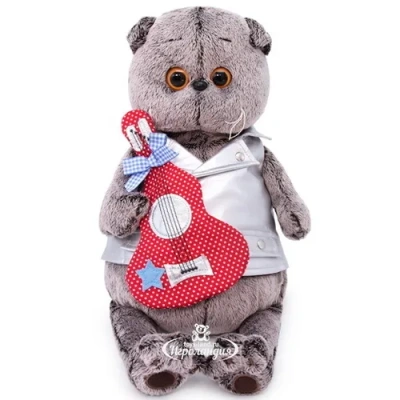 Басик в жилете с гитарой