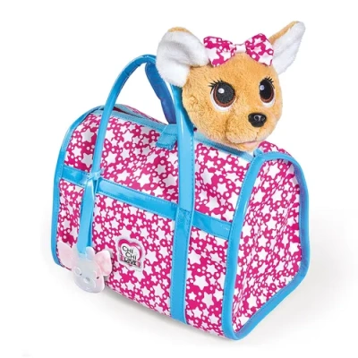 Плюшевая собачка интерактивн. Чихуахуа «Звездный стиль» с сумочкой 20см