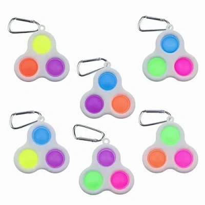 Игрушка-антистресс Simple Dimple 3 кнопки, белый пластик, брелок, 7,5х7 см