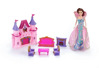 Замок для куклы Dolly Toy "Сказочная история" (46х12х31,5 см, свет, звук, кукла 27 см, мебель)