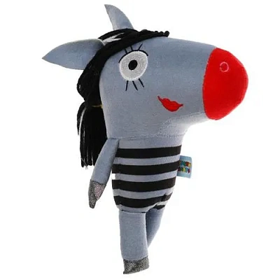 Игрушка мягкая Зебра в клеточку зебра поля, 20 см, муз. чип, в пак. МУЛЬТИ-ПУЛЬТИ 