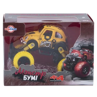 Wincars Машинка с большими колёсами инерционная металлическая 10 см, в ассорт.