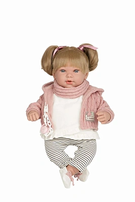 Arias ELEGANCE IRIA кукла мягкая с винил. конечностями, 45 см. Смеется. В серо-роз. одежде