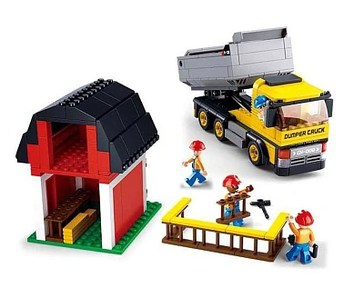 Конструктор пластмассовый Sluban "Город: Самосвал" (фигурки чел., 384 дет.) )