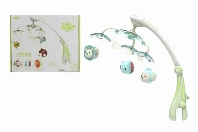 Музыкальная карусель-проектор для кроватки на бат. звуки природы, спокойные колыбельные мел