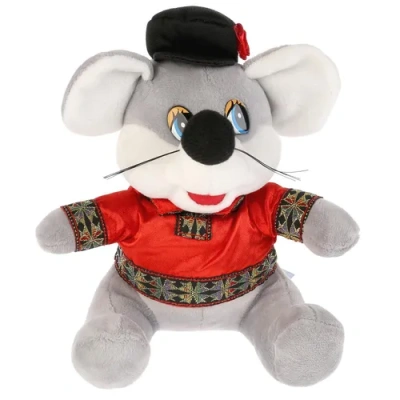 Игрушка мягкая Мышка в русском костюме 15см без чипа в пак. Мульти-пульти